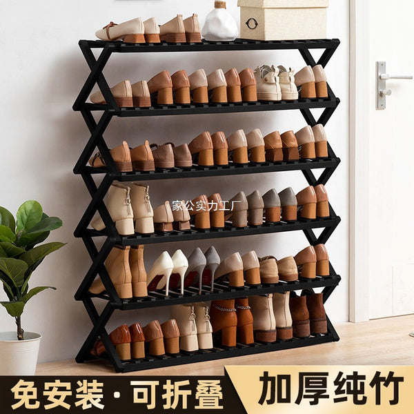 Simple shoe rack, shoe cabinet, wooden dormitory, covering a small area, multi-layer dust-proof entry door at the door, shoe rack, storage rack