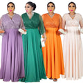 Women's dress cross-border african new style large sleeves loose casual rhinestone robe