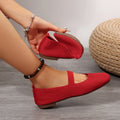 New arrival: women's lightweight fashionable knitted mesh flats - breathable, slip-on, perfect for work or casual wear