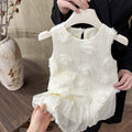 Girls' dress  new princess dress little girl 3d rose flower skirt birthday baby girl dress summer