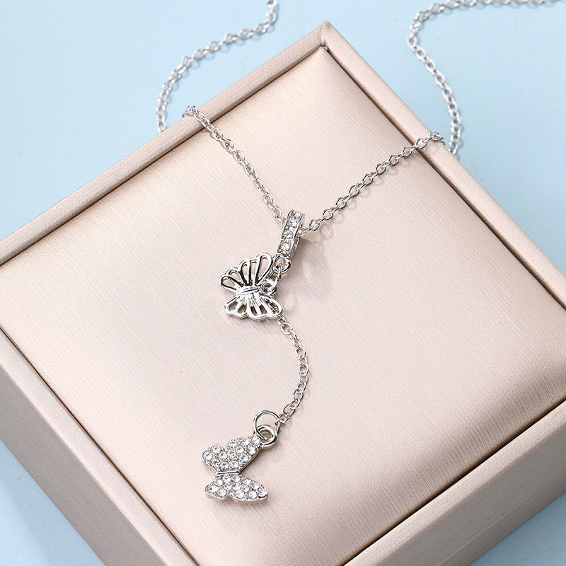 Sweater chain long wholesale european and american cross-border autumn and winter accessories niche accessible luxury high-end design butterfly women's necklace