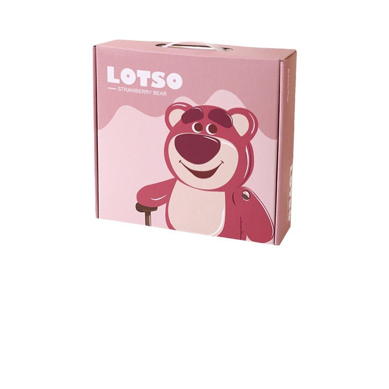 High-value ceramic bowl gift box tableware set, cute strawberry bear home eating bowl cartoon holiday souvenir