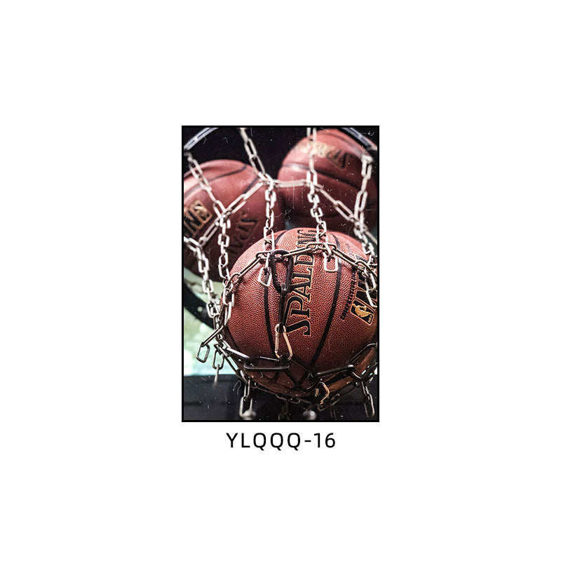 Basketball decorative painting boys bedroom theme room layout hanging painting youth sports field stadium gymnasium mural