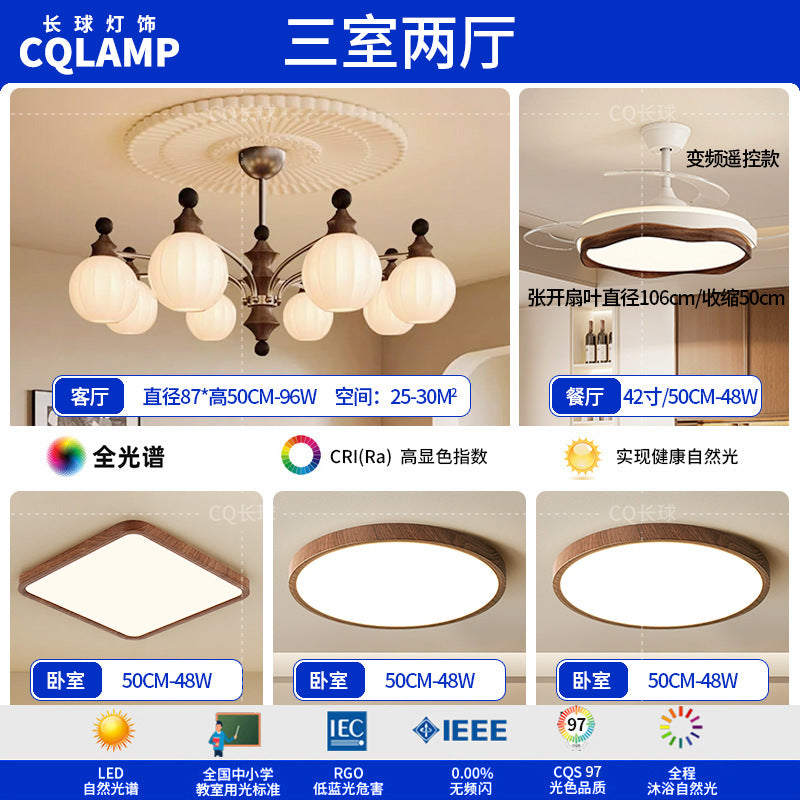 French antique living room chandelier retro high-end solid wood designer bedroom dining room art Zhongshan lighting