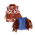 Children's clothing cross-border european and american girls sleeveless shirt + shorts two-piece set children's clothing suit