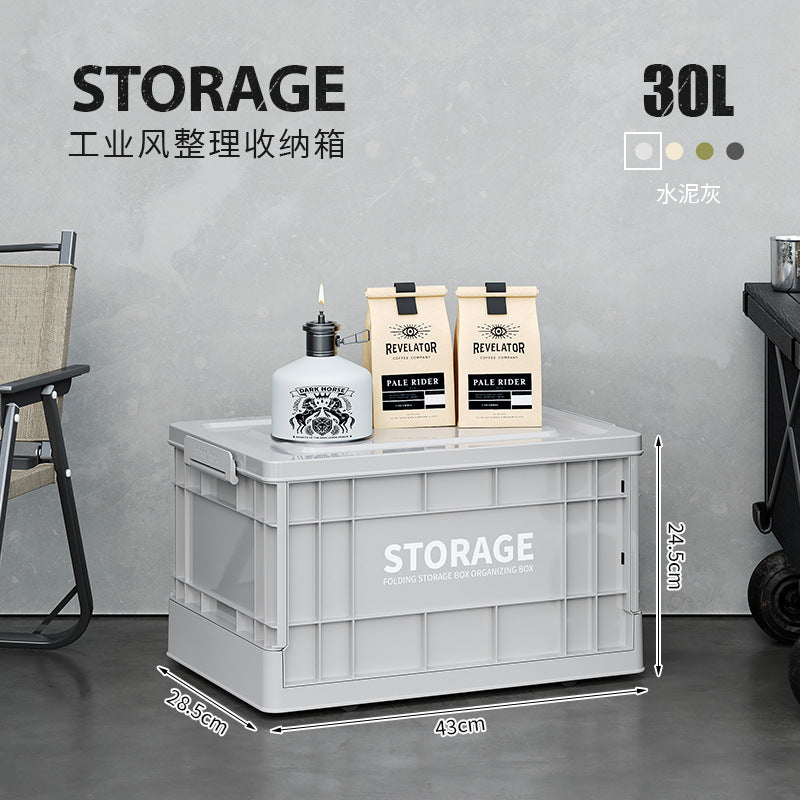 Industrial wind storage box Household large-capacity sundries sorting box Clothing toy storage box Foldable outdoor box