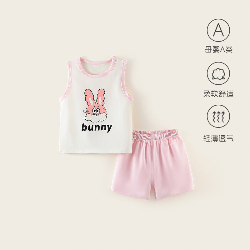 Baby summer tops vest camisole boys and girls pure cotton sleeveless t-shirt boys kids summer thin summer clothes