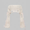 european size cross-border new frenchretro strappy cut outsweater