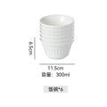 Simple stylish ceramic rice bowl for home restaurant embossed ceramic bowl dessert bowl high-looking classy tableware bowl