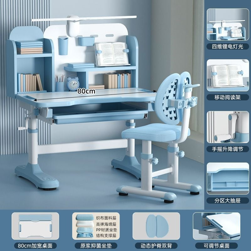 Children's study desk - adjustable height writing desk set for kids, students, and home use - perfect for homework and schoolwork
