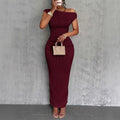 independent station new arrival cross-border cute fashion water ripple oblique shoulder dressin stock