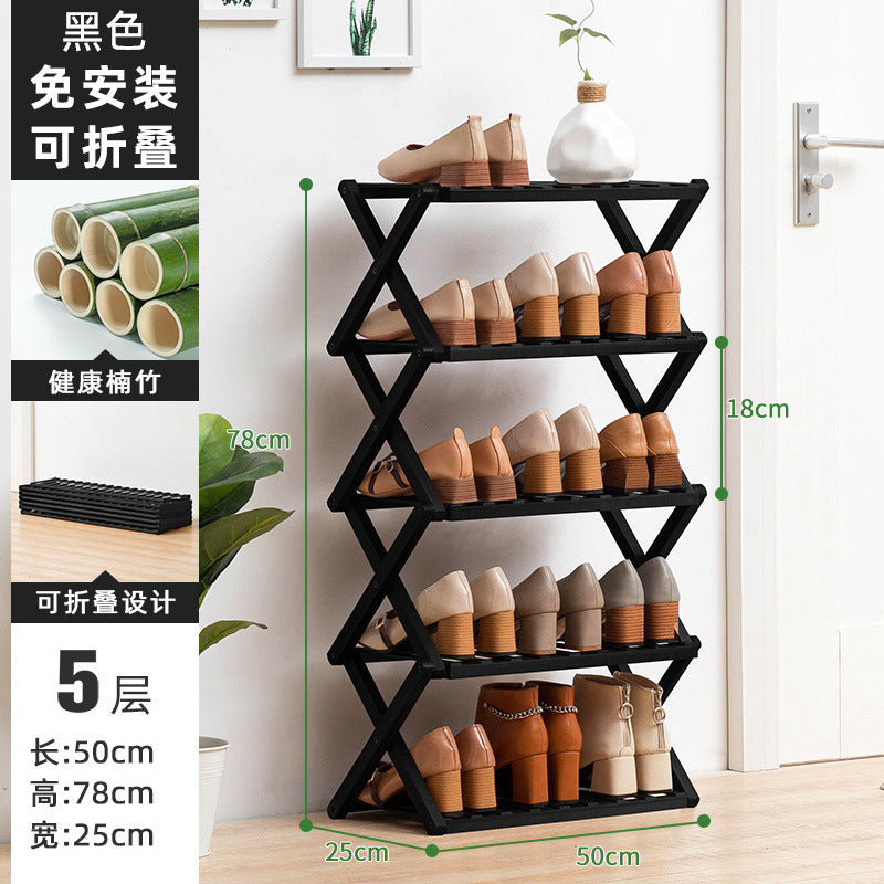 Simple shoe rack, shoe cabinet, wooden dormitory, covering a small area, multi-layer dust-proof entry door at the door, shoe rack, storage rack