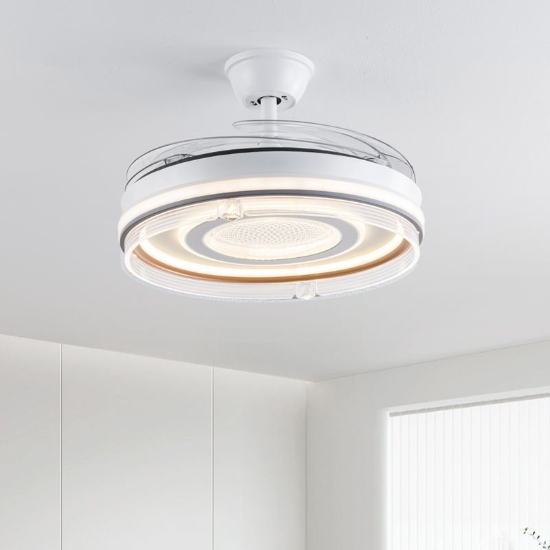 High-end remote control smart fan light restaurant ceiling fan living room bedroom silent light luxury chandelier  new fan light
