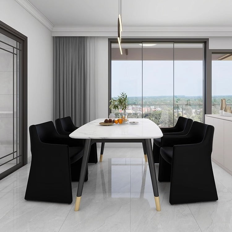 Italian style home dining chair backrest chair bar sales department reception negotiation table and chair combination solid wood armrest soft bag