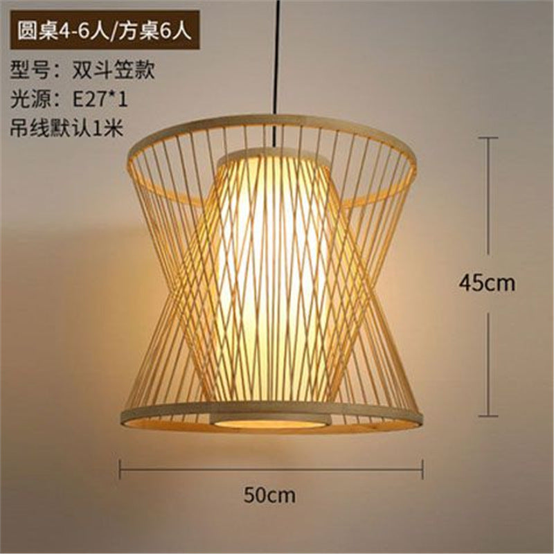 Lantern Bamboo Art Chandelier Bar Bed and Breakfast Tea Room Hot Pot Restaurant Hotel Simple Japanese Restaurant Bamboo Catering Shop Lighting