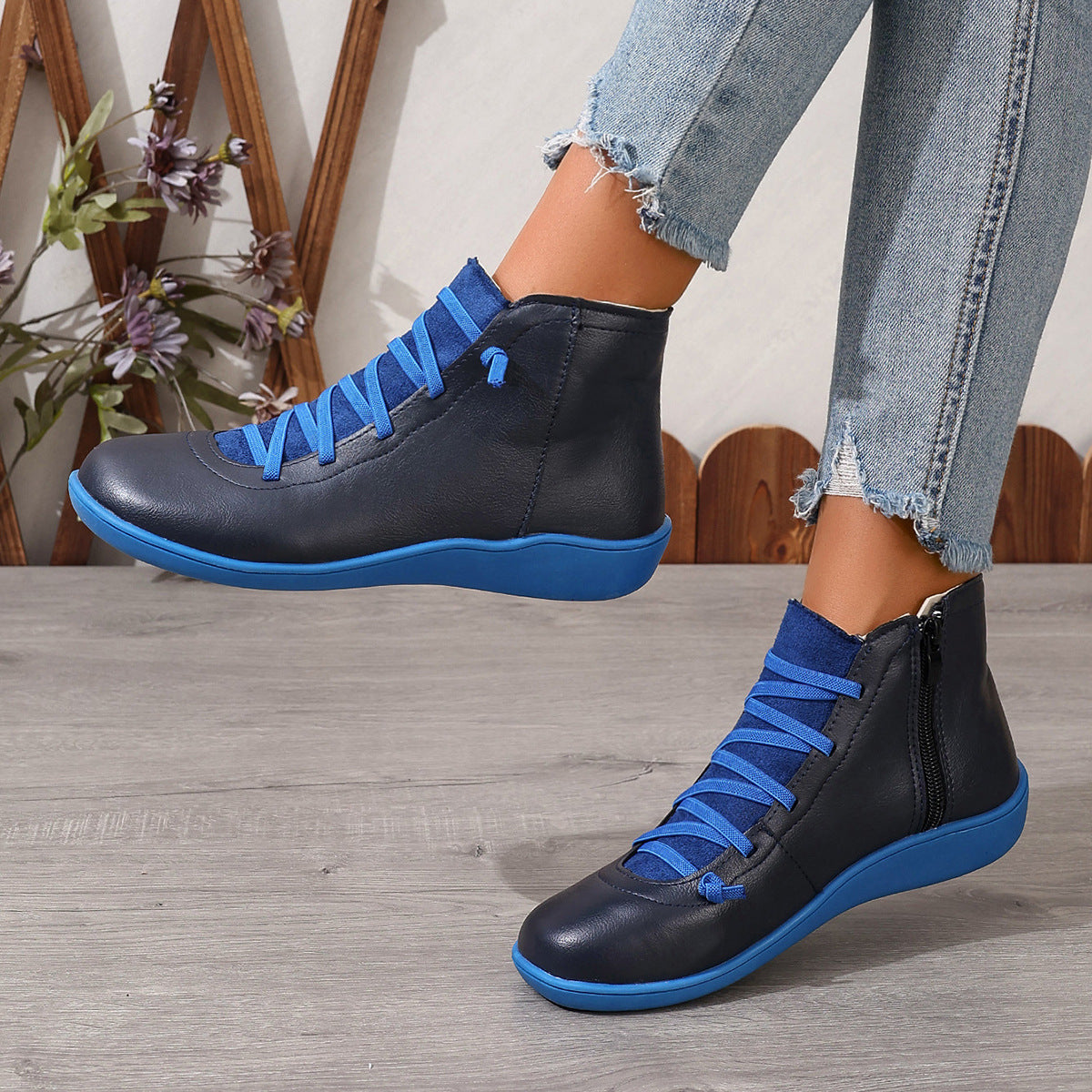 2024  wishes European and American  boots autumn and winter new women's boots large size British Martin boots casual short boots