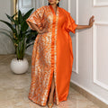 New party african dress gown - color block jacquard satin design robe bubudress