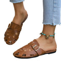 plus sizesummernew arrivalfashion style baotou cut outflats slippers women's exportfashion breathable cool slippers