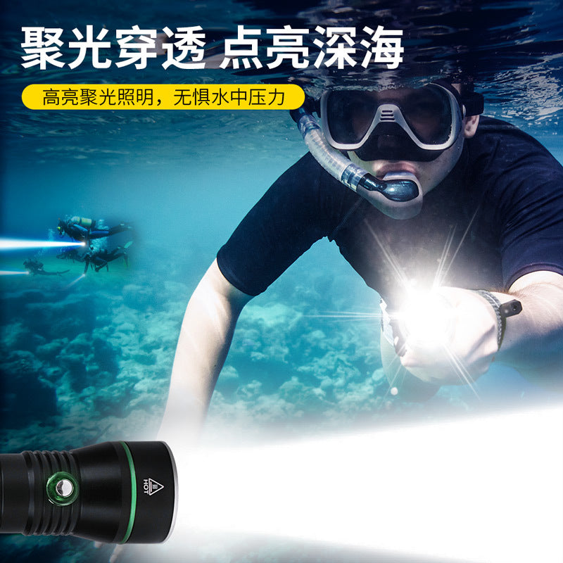Factory direct sales Cross-border diving flashlight Outdoor equipment Night diving S4 work light Fill light Strong light flashlight