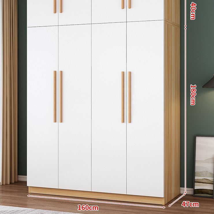 Wardrobe household bedroom wardrobe economical rental room small apartment simple assembly solid wood storage large wardrobe