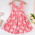 Girls' dress  new summer collection v-neck milk silk dress stylish girl sleeveless sweet style dress
