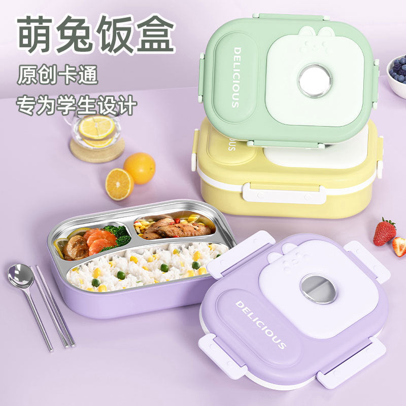 316 stainless steel thermal insulation lunch box is convenient for students to go to work Bento box Microwave oven canteen lunch box