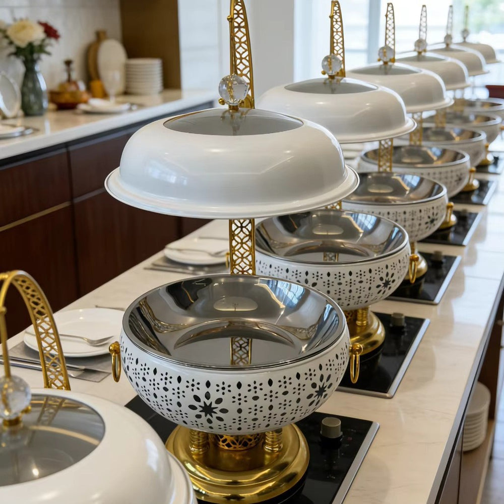 Golden stainless steel buffet warmer - 8l hotel wedding alcohol-fired buffet stove - in stock