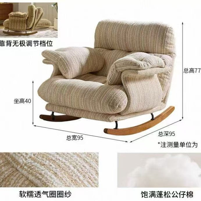 Retro sofa chair rocking chair living room for home lazy sofa adult recliner popular casual reclining rocking chair