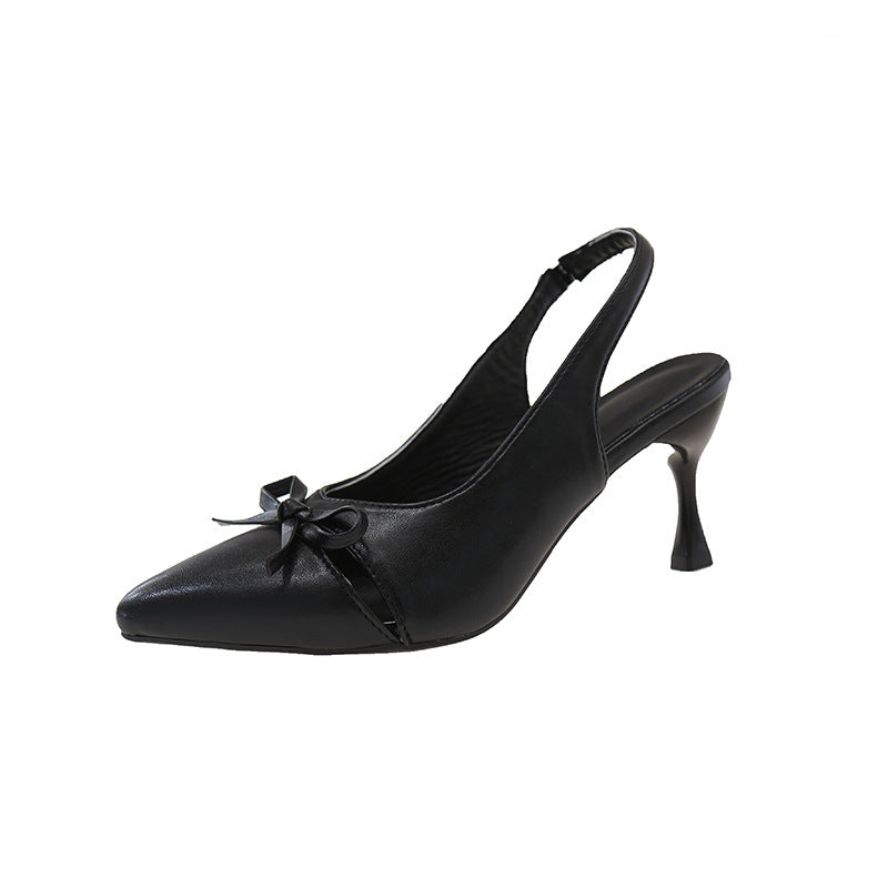 Women's high heels: new french-style bow-tie peep-toe pumps for summer 2026 - pointed-toe stiletto heels, fashionable and versatile sandals