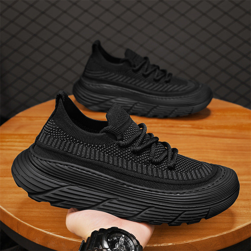 2026 spring men's casual shoes: new flyknit versatile casual minimalist breathable slip-on athletic mesh sneakers - trendy style