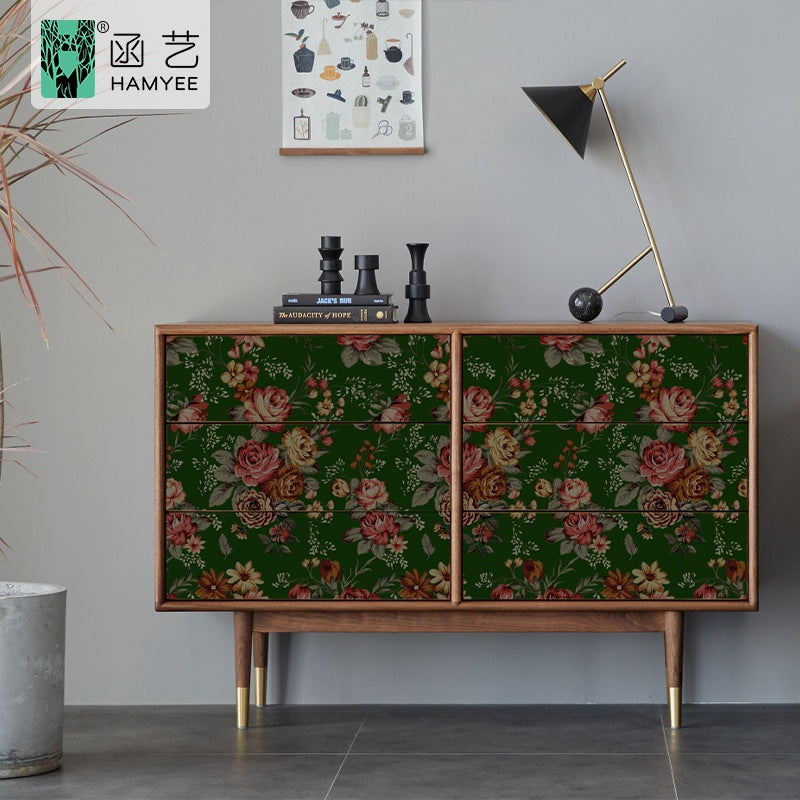 2024 new hotel wall decoration retro instant sticker with glue waterproof wallpaper self-adhesive thickened PVC wallpaper