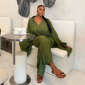 European and american cross-border african women's clothing  summer new casual fashion loose shirt top and high-waisted pants set