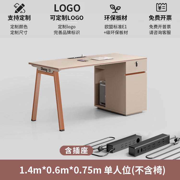 Office desk and chair set - 4/6 seater minimalist modern office table with partition workstation computer desk booth
