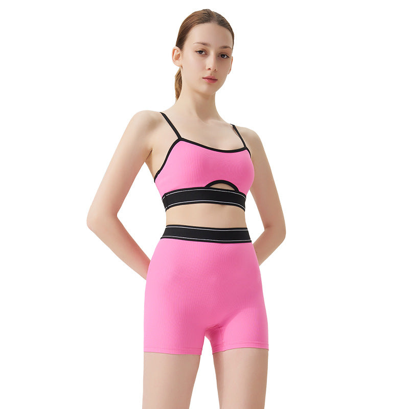 New arrival cross-border sports bra threaded yoga suit bra running fitness topsfashion suspender yoga suit