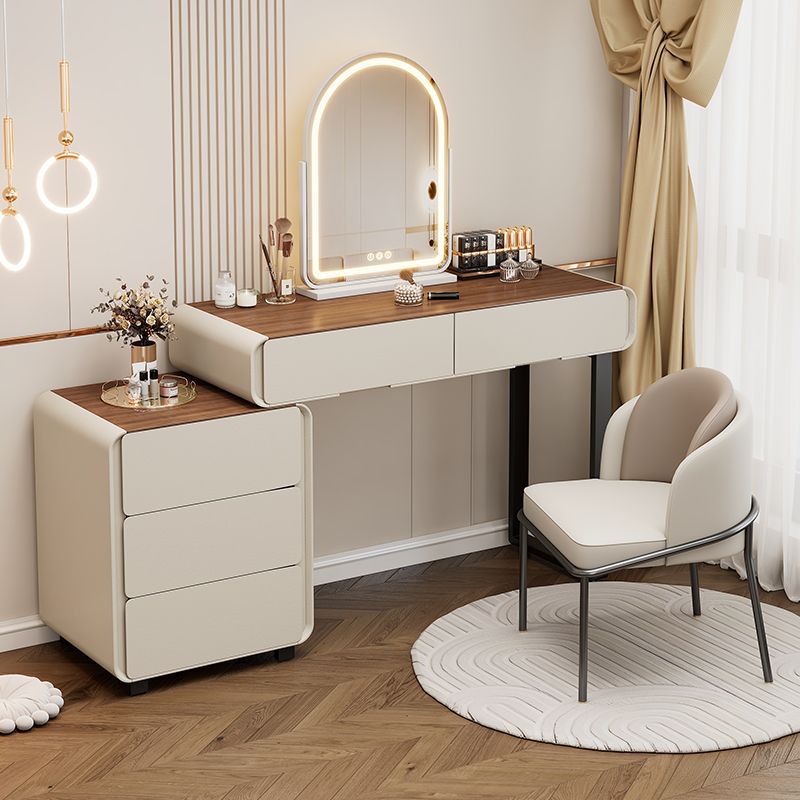 new master bedroom vanity table - solid wood, light luxury, high-end feel, chest of drawers integrated makeup vanity, bedroom makeup table
