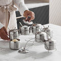 304 stainless steel spice jar set - rotating kitchen condiment organizer for home use - includes sugar, pepper, and seasoning containers