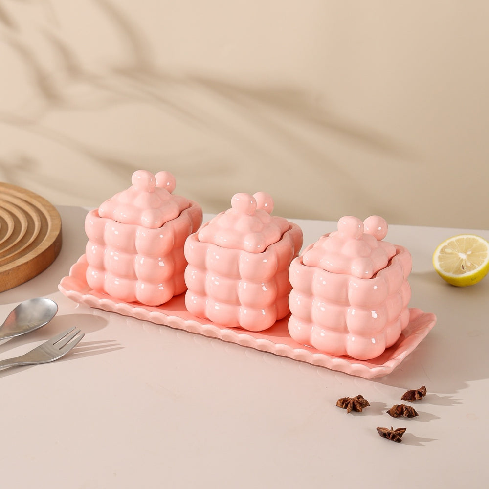 New macaron-colored marshmallow ceramic spice jar set - stylish kitchen salt shaker wholesale