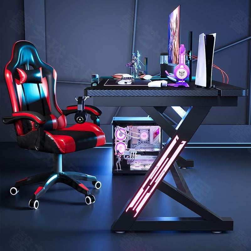 Titanium halberd s3 esports gaming desk - computer desk for home and office, minimalist design, two-section height adjustment with footrest