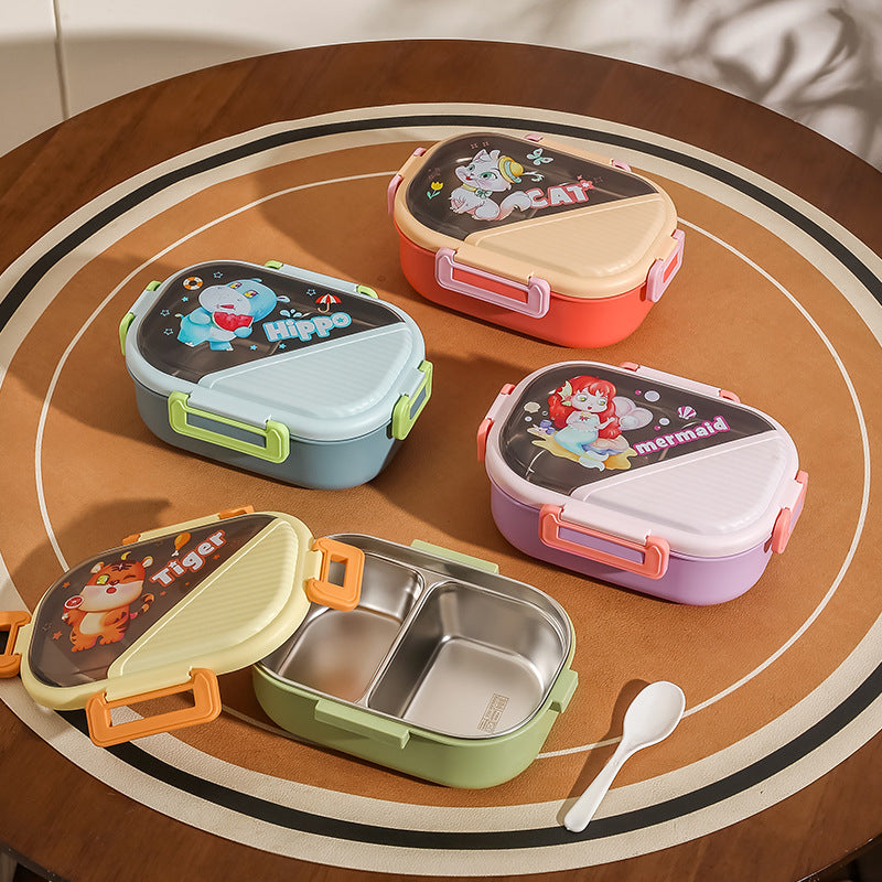304 stainless steel insulated lunch box - perfect for kids, office workers, and students. features divided compartments and microwave-safe heating