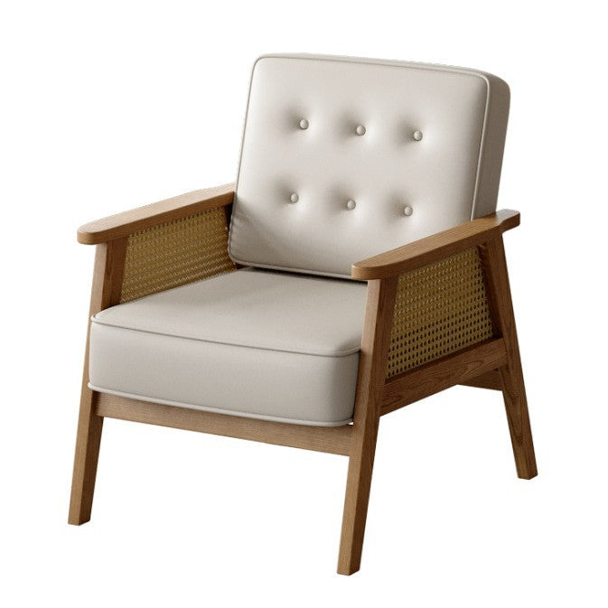 Customized wabi sandy wind woven rattan cafe tables and chairs dessert shop catering shop milk tea shop solid wood negotiation leisure area tables and chairs