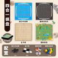 Children's tabletop game educational toy ten-in-one multi-function checkers flying chess chess storage double-sided chess board