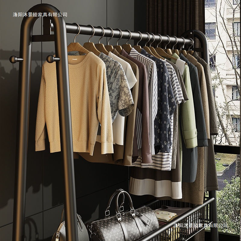 New arrival big mac extra thick floor-standing bedroom clothes hanger for home indoor clothes drying storage coat rack combination