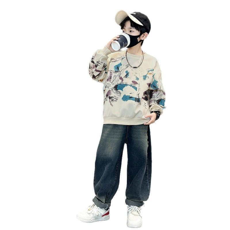 new arrival: boys' long-sleeve t-shirt for spring and autumn - stylish and casual sweatshirt for teenagers and young boys