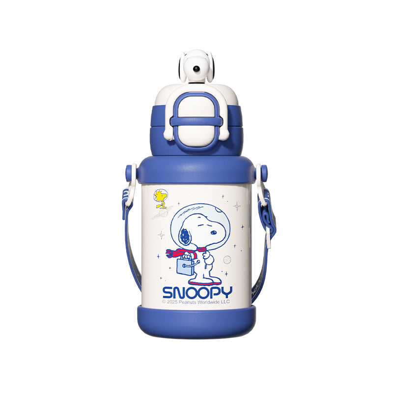 Snoopy kids' insulated water bottle - perfect for school, boys & girls, with straw & dual-drink options - ideal for elementary school & kindergarten
