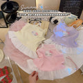 Girls' camisole dress -  new summer collection - sleeveless princess style with lace trim, cute cartoon design, and stylish camisole dress