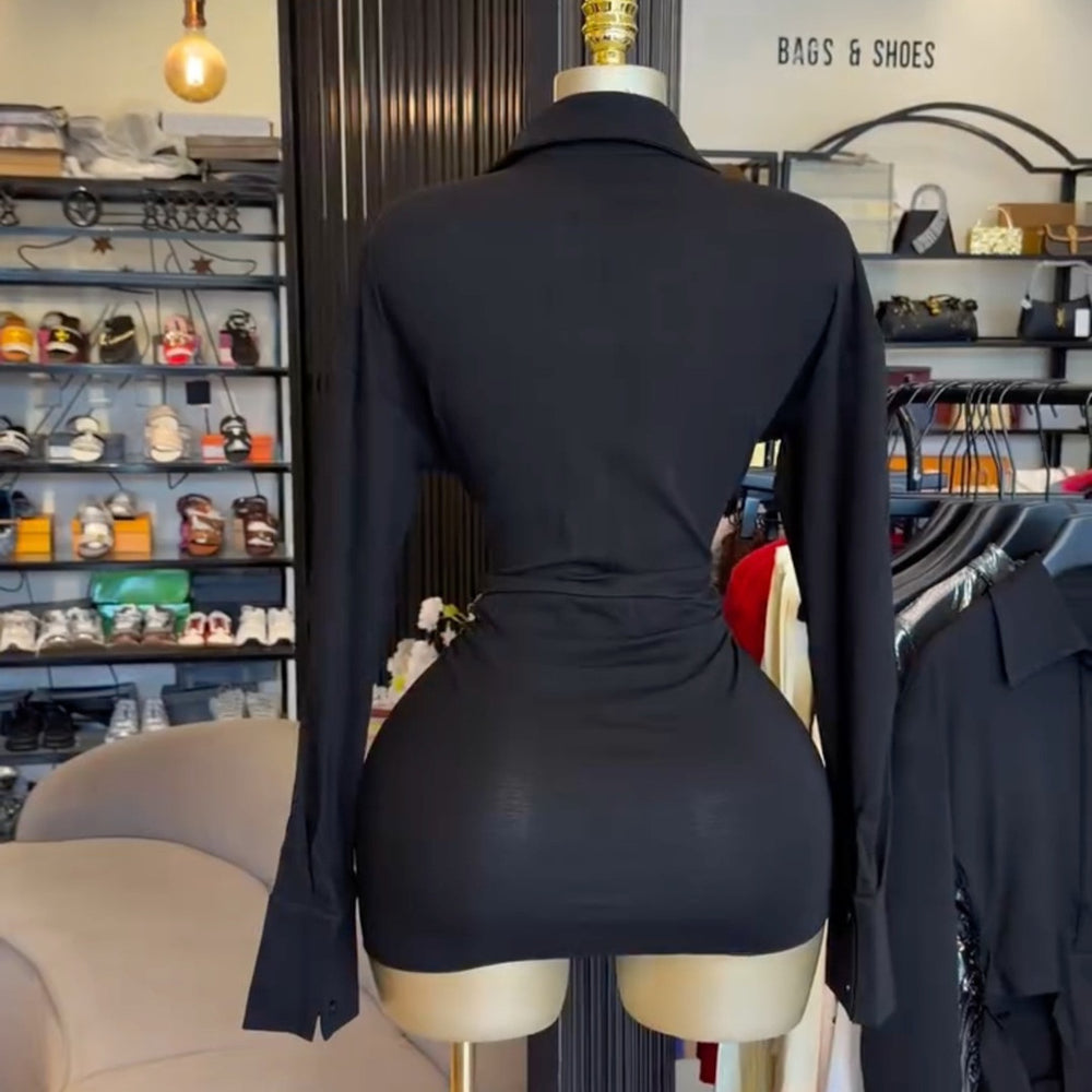 European and american cross-border women's fashion  summer new sexy hot girl turn-down collar long sleeve bodysuit high-waisted midi skirt set