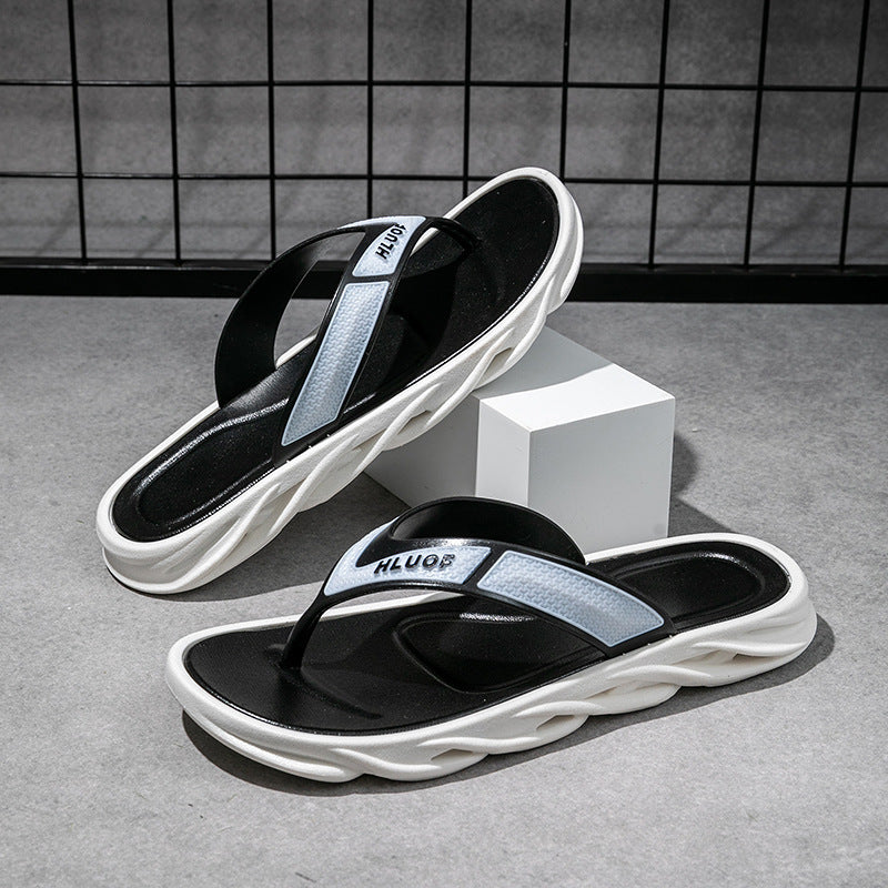 Step on shit touching flip-flops mensummeroutwearclassy non-slip outdoor indoor thick sole beach flip-flops