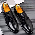Men's leather dress shoes - spring/autumn work & business casual - triple-stitched, lace-up style - wholesale & dropshipping available