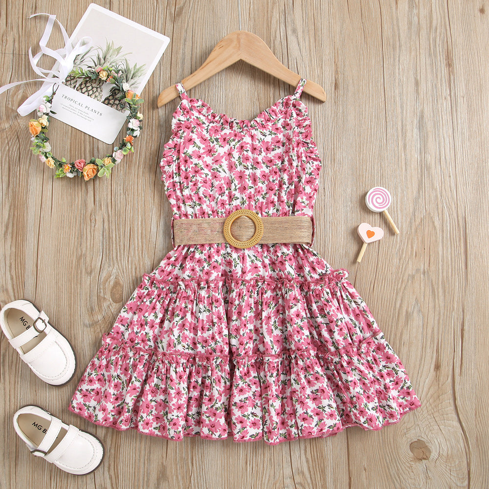 new summer collection: girls' floral sundress - perfect for beach vacations! cross-border exclusive