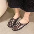 Transparent crystal shoes flats toe-cap half slippers for women outwear2025new arrivalcut out mesh shoes jelly shoes fashion sandals